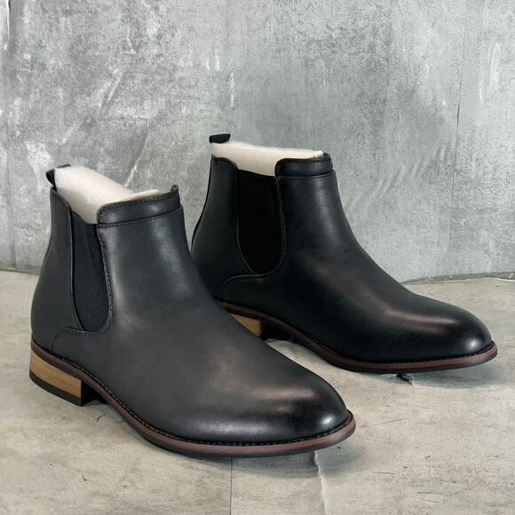 VANCE CO. Men\'s Black Faux Leather Landon Slip-On Chelsea Dress Boots SZ 8 main image 7